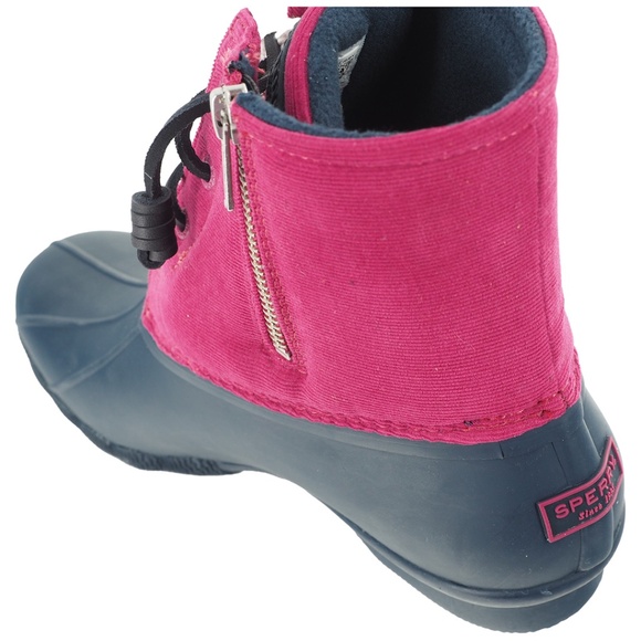 Sperry Saltwater Skinny Cord Pink Water-Resistant Rain Boots - Picture 5 of 9